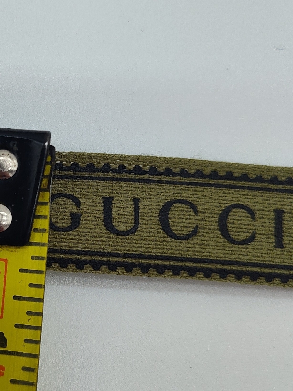 GUCCI Logo Ribbon Olive Black 15 Yards Bulk Luxury Wrap Sewing - Picture 3 of 3